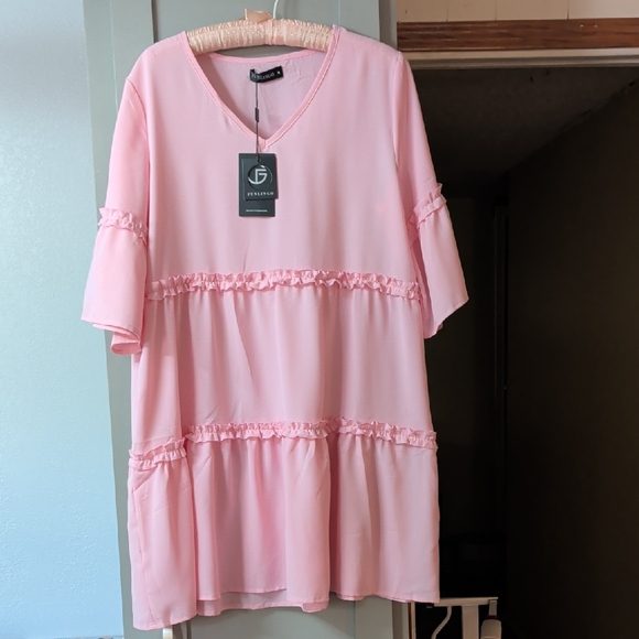 Flamingo Dresses & Skirts - Feminine Pink Tiered Ruffle Tunic by Femluna